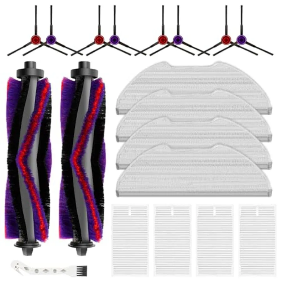 19 Packs Replacement Parts for Eureka E10s Robot Vacuum Cleaner, 2 Main Roller Brushes, 8 Side Brushes, 4 Hepa Filters, 4 Mop P
19 Packs Replacement Parts for Eureka E10s Robot Vacuum Cleaner, 2 Main Roller Brushes, 8 Side Brushes, 4 Hepa Filters, 4 Mop P