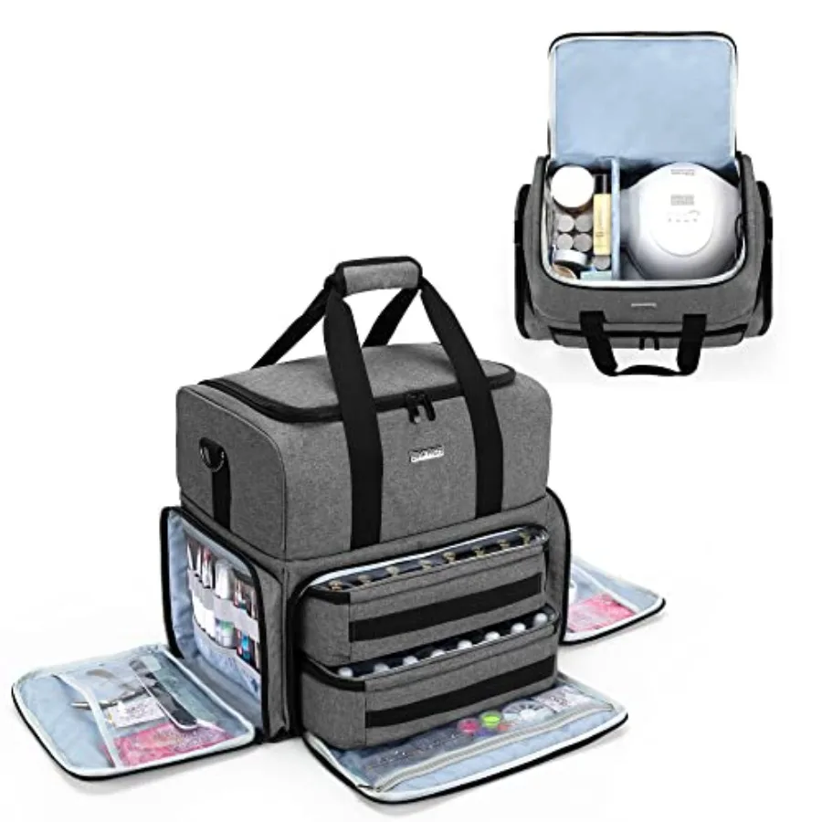 Nail Polish Organizer Holds 80 Bottles 15ml - 0.5 fl.oz and a UV Nail Lamp Nail Polish Case with 2 Removable Pouches and Manicu
Nail Polish Organizer Holds 80 Bottles 15ml - 0.5 fl.oz and a UV Nail Lamp Nail Polish Case with 2 Removable Pouches and Manicu