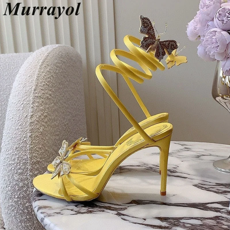 Dress Shoes Women's Butterfly DecorThin Heels Sandals Satin Ankles Snake Shaped Elasticity Strap Sandalia Summer Banquet Shoes
Dress Shoes Women's Butterfly DecorThin Heels Sandals Satin Ankles Snake Shaped Elasticity Strap Sandalia Summer Banquet Shoes