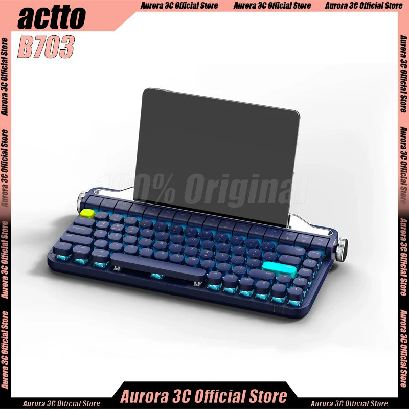 Actto B703 Bluetooth Wireless Keyboard Retro Typewriter Mechanical Switch iPad Gateron OutemuKeyboard With Holder For Girl Gift
Actto B703 Bluetooth Wireless Keyboard Retro Typewriter Mechanical Switch iPad Gateron OutemuKeyboard With Holder For Girl Gift