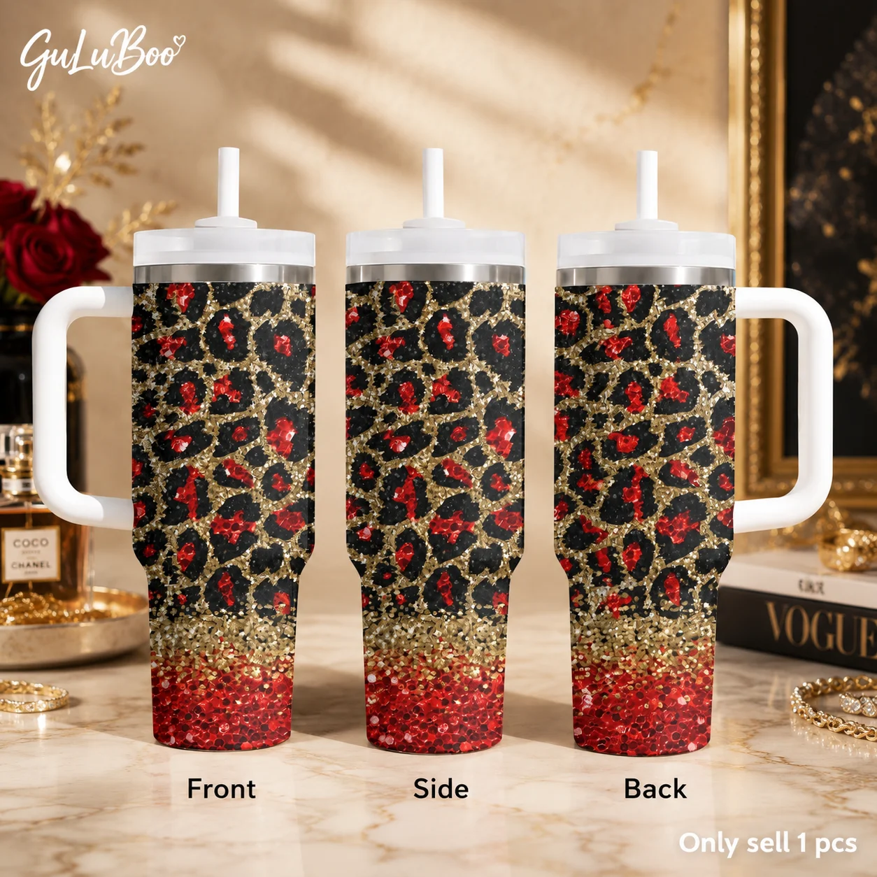 Sequin Gold Leopard Prints Vacuum Flasks 40oz Stainless Steel Insulated Tumbler With Handle & Straw Leakproof Travel Mug
Sequin Gold Leopard Prints Vacuum Flasks 40oz Stainless Steel Insulated Tumbler With Handle & Straw Leakproof Travel Mug