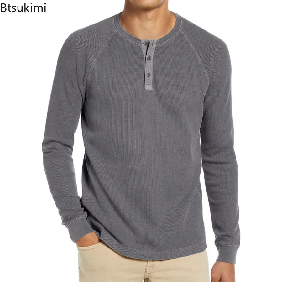 2024 Men's Long Sleeve Waffle T-shirts Fashion O-neck Bottoming Shirts Male Solid Button Casual Tops Soft Versatile Men's Shirts
2024 Men's Long Sleeve Waffle T-shirts Fashion O-neck Bottoming Shirts Male Solid Button Casual Tops Soft Versatile Men's Shirts