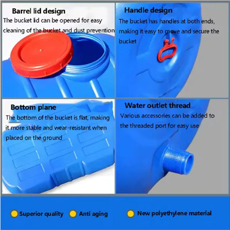 Бытовой пищевой утолщенный резервуар для воды большой емкости, пластиковое ведро, горизонтальная прямоугольная башня для хранения воды 140 л
Бытовой пищевой утолщенный резервуар для воды большой емкости, пластиковое ведро, горизонтальная прямоугольная башня для хранения воды 140 л