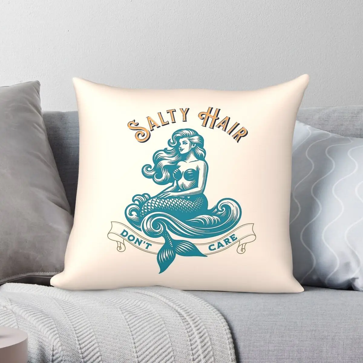 Salty Hair Don't Care Mermaid Pillowcase Polyester Linen Velvet Printed Zip Decor Home Cushion Cover
Salty Hair Don't Care Mermaid Pillowcase Polyester Linen Velvet Printed Zip Decor Home Cushion Cover