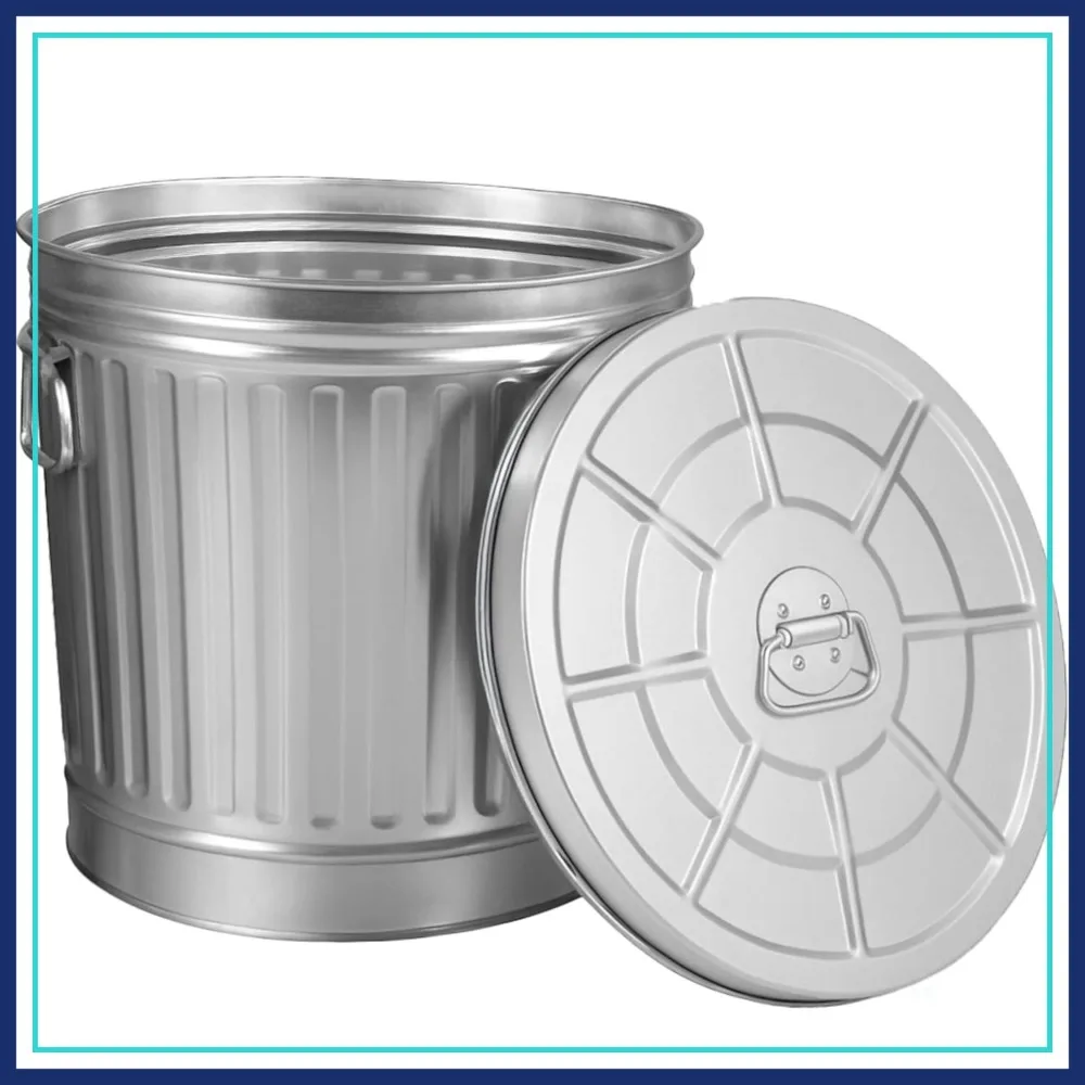 7 Gallon Galvanized Steel Trash Can with Lid - Durable Metal Bucket for Garden, Lawn, and Yard Use - Weather-Resistant Indoor/Outdoor Garbage Can, 13 inch
7 Gallon Galvanized Steel Trash Can with Lid - Durable Metal Bucket for Garden, Lawn, and Yard Use - Weather-Resistant Indoor/Outdoor Garbage Can, 13 inch