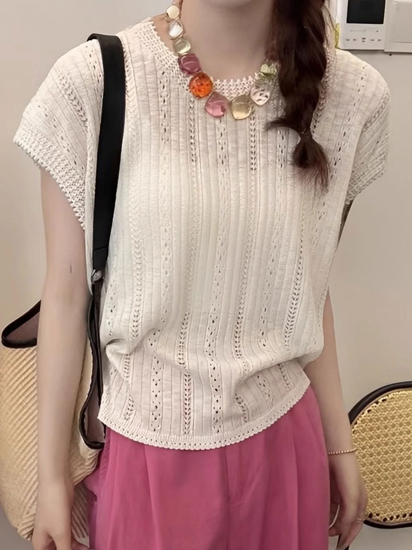 Летняя удобная мягкая вязаная женская футболка с защитой от солнца, однотонная базовая футболка, модная одежда с защитой от ультрафиолета
Летняя удобная мягкая вязаная женская футболка с защитой от солнца, однотонная базовая футболка, модная одежда с защитой от ультрафиолета