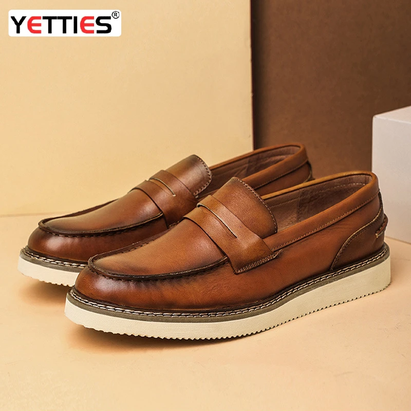 Men's Genuine Leather Loafers Cowhide Breathable Men's Casual Shoes British Retro Sneakers Fashion Sailing Shoes
Men's Genuine Leather Loafers Cowhide Breathable Men's Casual Shoes British Retro Sneakers Fashion Sailing Shoes