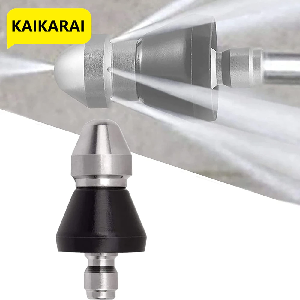 Sewer Cleaning Tool High pressure Nozzle 1/4 High-Pressure Drain Nozzle Sewer Pipe Cleaner Pressure Washer/Clean Tools 5000PSI 
Sewer Cleaning Tool High pressure Nozzle 1/4 High-Pressure Drain Nozzle Sewer Pipe Cleaner Pressure Washer/Clean Tools 5000PSI