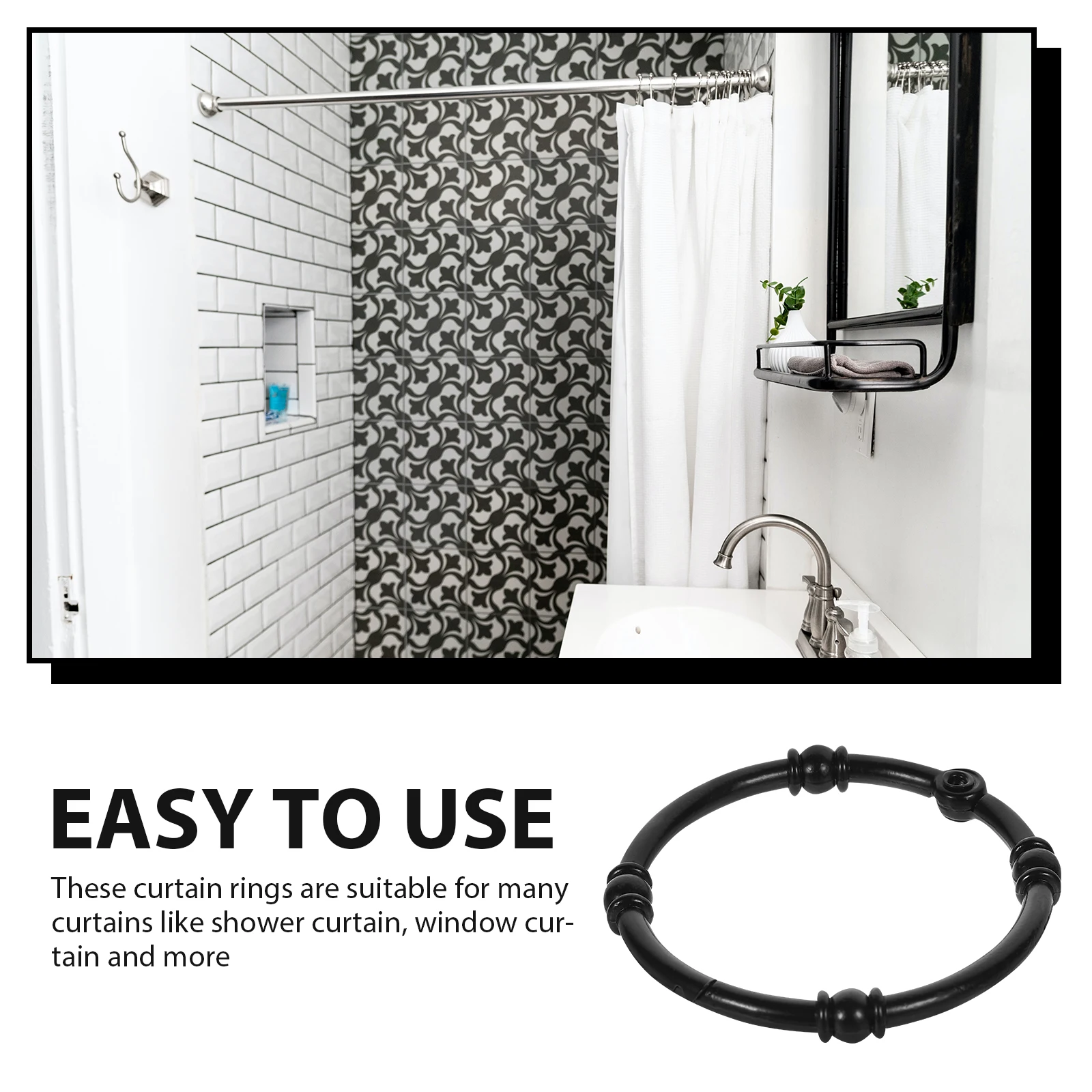 12Pcs Retro Zinc Alloy Shower Curtain Rings Metal Hooks for Bathroom Decor Rust Proof Easy Install Shower Curtain Rings
12Pcs Retro Zinc Alloy Shower Curtain Rings Metal Hooks for Bathroom Decor Rust Proof Easy Install Shower Curtain Rings