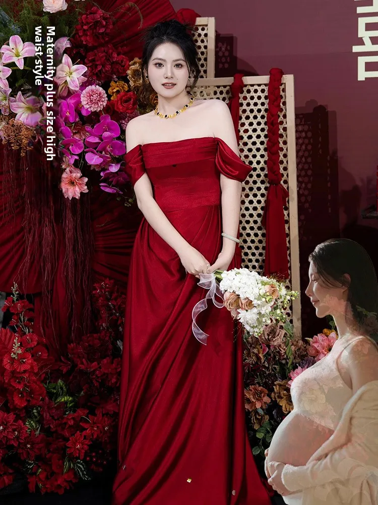 Платье для беременных женщин цвета красного вина, свадебное, с высокой талией, А-силуэт, простое, элегантное, для помолвки и банкета
Платье для беременных женщин цвета красного вина, свадебное, с высокой талией, А-силуэт, простое, элегантное, для помолвки и банкета