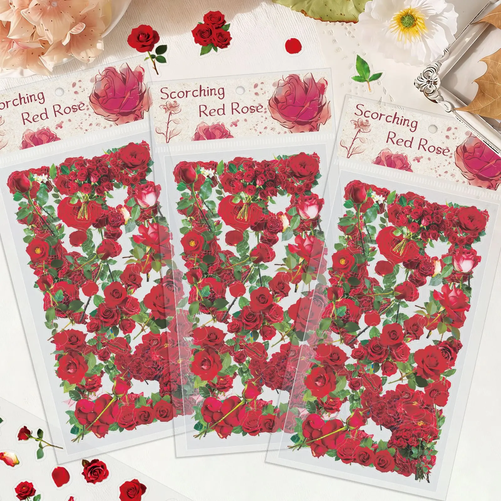 6Pcs Red Rose Transparent Stickers, Floral PET Waterproof Decorative Stickers for DIY Scrapbook Crafts
6Pcs Red Rose Transparent Stickers, Floral PET Waterproof Decorative Stickers for DIY Scrapbook Crafts