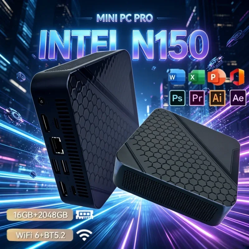 Arrival Intel N150 Mini PC BT5.2 WiFi6 Portable Desktop Computer 16GB RAM 1/2TB Large SSD Light Office Casual Gaming Mini Host
Arrival Intel N150 Mini PC BT5.2 WiFi6 Portable Desktop Computer 16GB RAM 1/2TB Large SSD Light Office Casual Gaming Mini Host