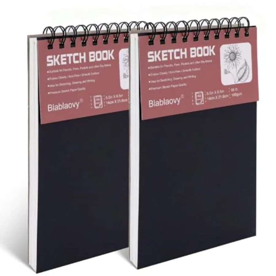 2 Pack Sketch Book, 5.5" x 8.5" Sketchbook With 100 Sheets 68lb/100gsm,Drawing Pad for,Adults, Beginners, Artists - Acid Free P
2 Pack Sketch Book, 5.5" x 8.5" Sketchbook With 100 Sheets 68lb/100gsm,Drawing Pad for,Adults, Beginners, Artists - Acid Free P