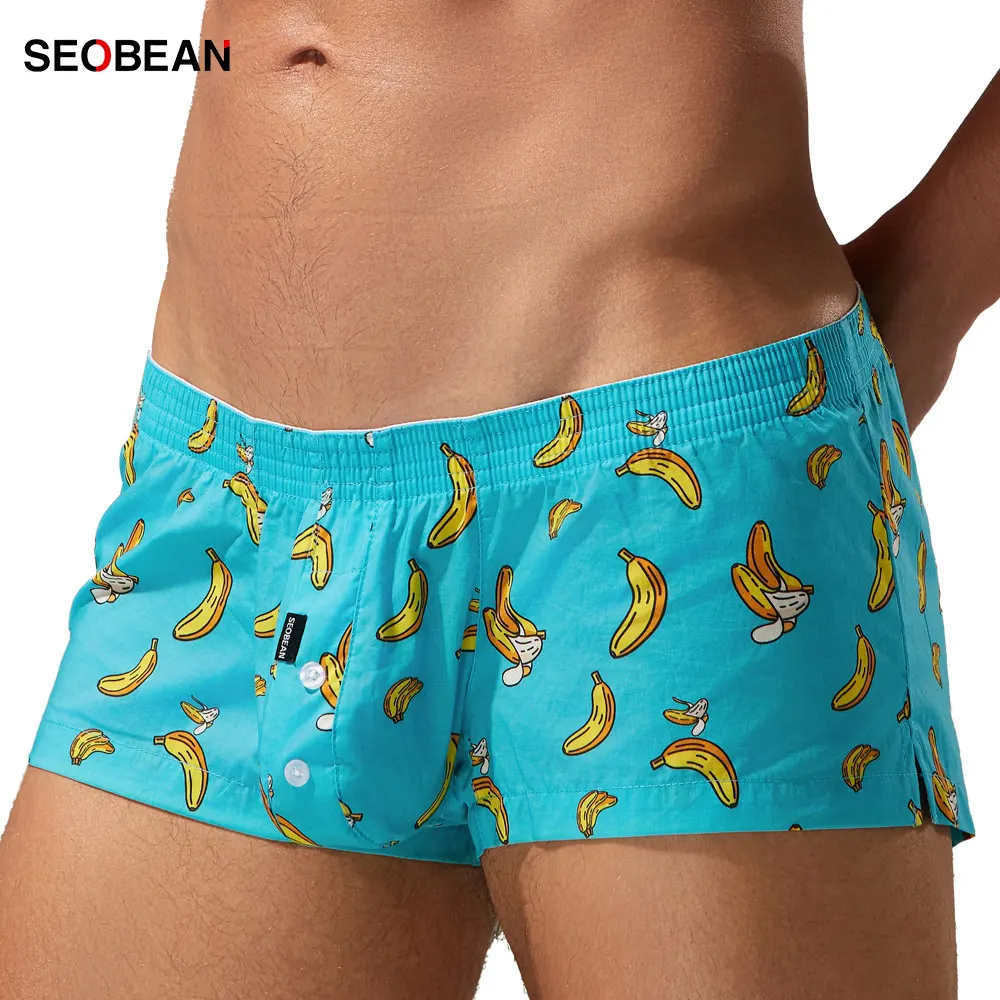 SEOBEAN Men's Woven Boxer Shorts Cartoon Fruit Print Button Fly Front Elastic Waist Loose Lightweight Breathable Lounge Shorts
SEOBEAN Men's Woven Boxer Shorts Cartoon Fruit Print Button Fly Front Elastic Waist Loose Lightweight Breathable Lounge Shorts