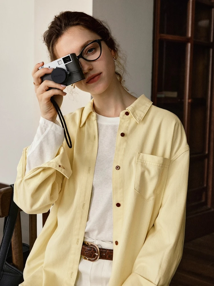 OLrain Yellow Shirt Women's 2025 Autumn Loose-fit Solid Color Single-Breasted Cotton Shirt Turn-down Collar Tops M57QC000013
OLrain Yellow Shirt Women's 2025 Autumn Loose-fit Solid Color Single-Breasted Cotton Shirt Turn-down Collar Tops M57QC000013