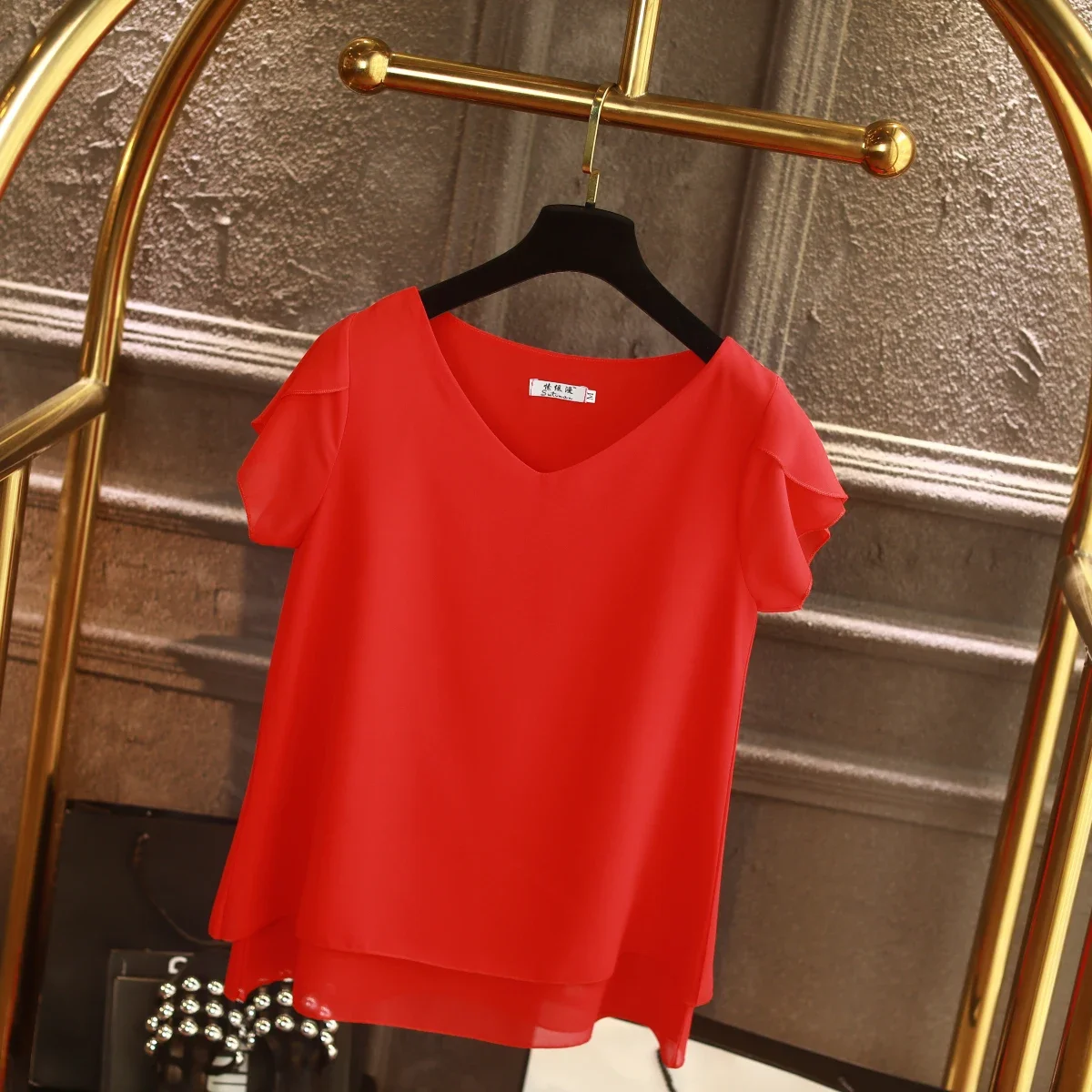 New Fashion Brand Women Chiffon Shirt Summer Short Sleeve V-neck Blouse Casual 9 Solid Color Loose Oversized Lady Top Z140
New Fashion Brand Women Chiffon Shirt Summer Short Sleeve V-neck Blouse Casual 9 Solid Color Loose Oversized Lady Top Z140