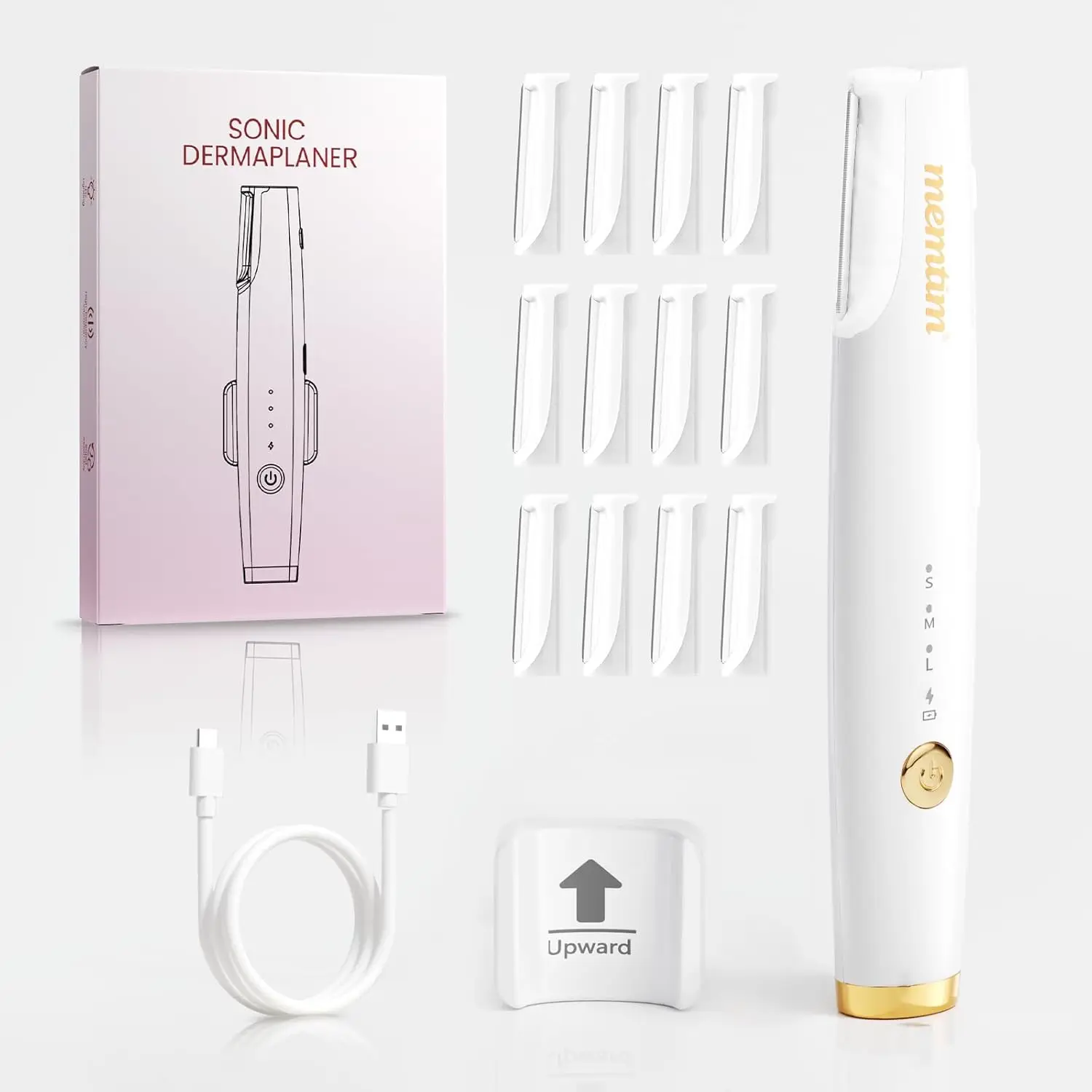 Sonic Dermaplane for Women Face Eyebrow Trimmer with LED Light 3 Speeds Rechargeable Dermaplaning Tool 12 Blades
Sonic Dermaplane for Women Face Eyebrow Trimmer with LED Light 3 Speeds Rechargeable Dermaplaning Tool 12 Blades
