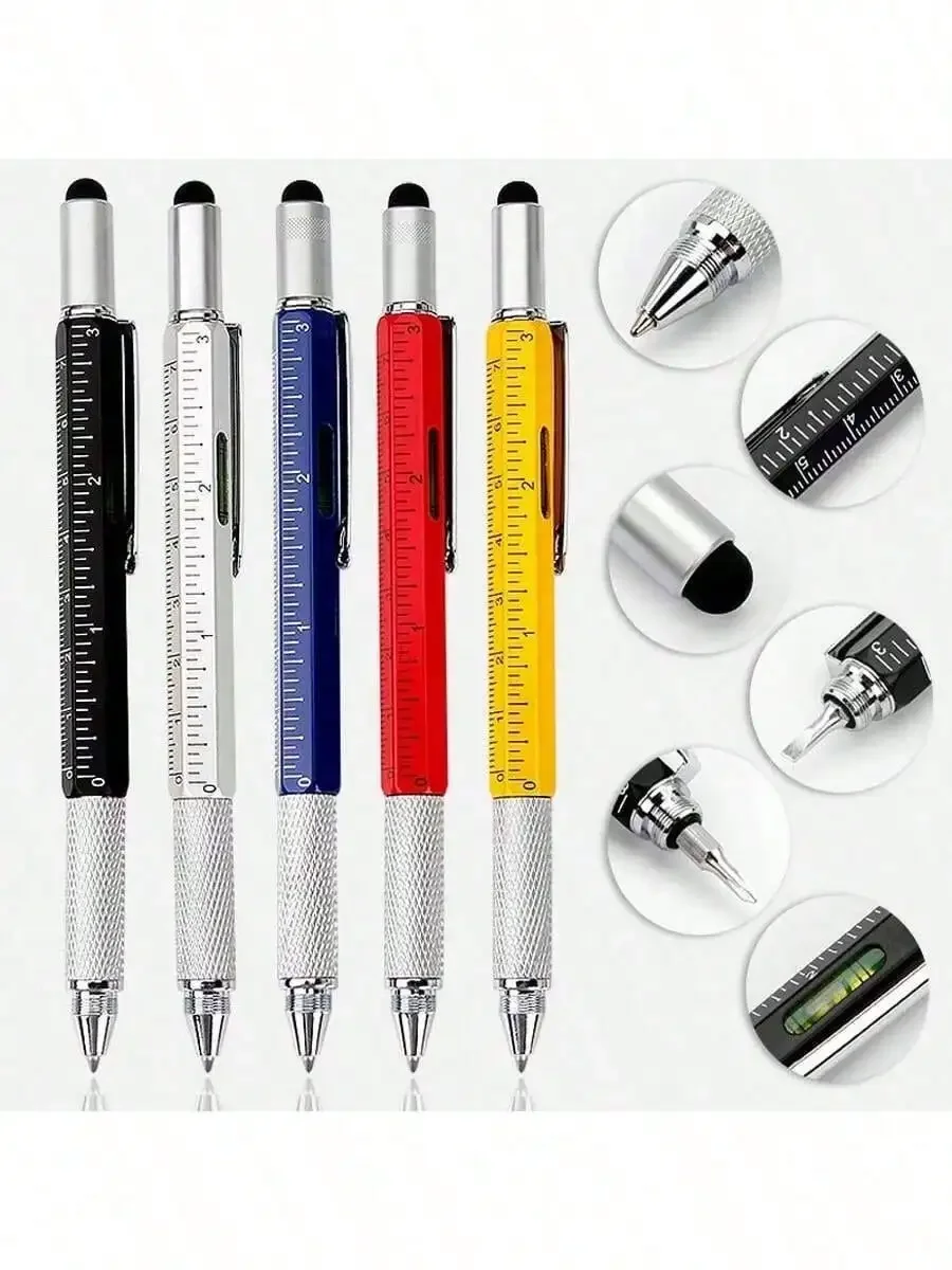 7-In-1 Handheld Screwdriver & Ballpoint Pen Tool Set With Multifunctional Measuring Technology Ruler, Touchscreen Stylus & Spirit Level, Tools For Men
7-In-1 Handheld Screwdriver & Ballpoint Pen Tool Set With Multifunctional Measuring Technology Ruler, Touchscreen Stylus & Spirit Level, Tools For Men