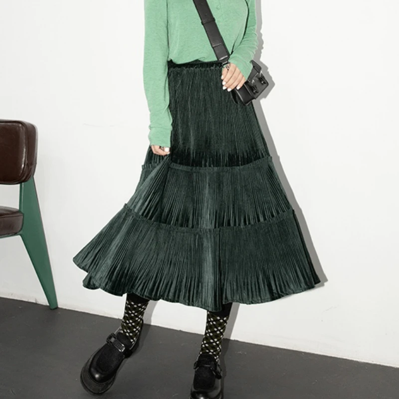 Autumn/Winter Velvet Boho Long Pleated Skirts A-line Spliced Pleuche Ankle Long Skirts Green Coffee Gray Velvet Skirts
Autumn/Winter Velvet Boho Long Pleated Skirts A-line Spliced Pleuche Ankle Long Skirts Green Coffee Gray Velvet Skirts