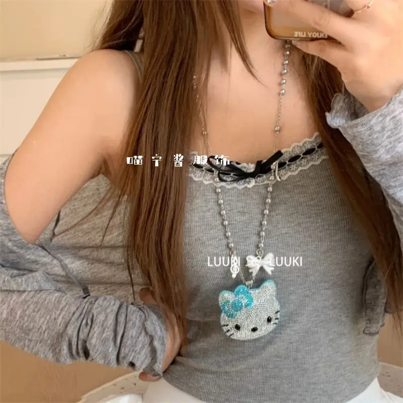 Kawaii Sanrio Full Diamond Hello Kitty Necklace Clavicle Chain Hello Kitty Pendant Couple Cuban Jewelry Y2k Girl's Gifts Toys
Kawaii Sanrio Full Diamond Hello Kitty Necklace Clavicle Chain Hello Kitty Pendant Couple Cuban Jewelry Y2k Girl's Gifts Toys
