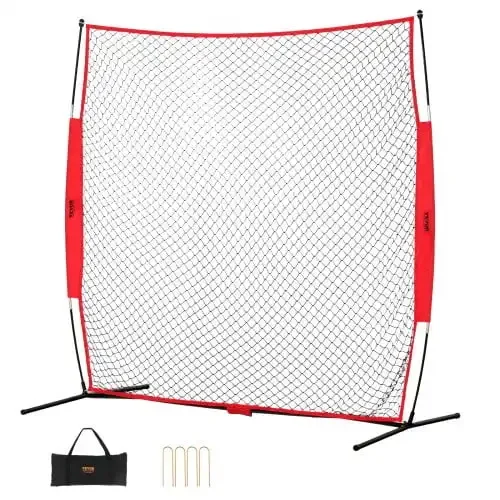 Barricade Backstop Net, 7x7 ft Ball Sports Barrier Netting, Portable Practice Equipment with Carry Bag
Barricade Backstop Net, 7x7 ft Ball Sports Barrier Netting, Portable Practice Equipment with Carry Bag