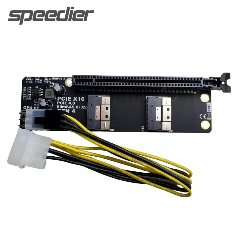2 порта SlimSAS 8i x2 до PCIe 4,0 X16 слот-адаптер SFF8654 Райзер-карта GEN4 сетевая карта Видеокарта материнская плата GPU 6P Power
2 порта SlimSAS 8i x2 до PCIe 4,0 X16 слот-адаптер SFF8654 Райзер-карта GEN4 сетевая карта Видеокарта материнская плата GPU 6P Power