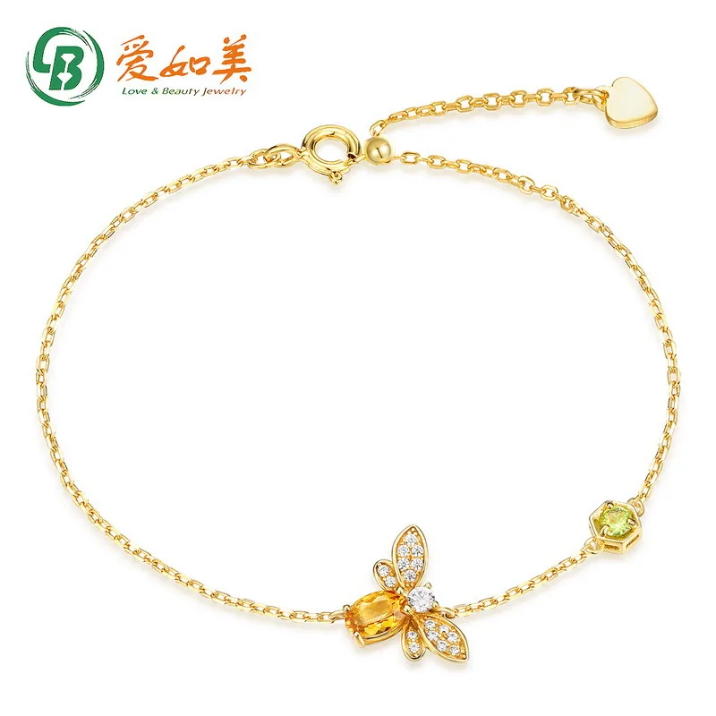 18K Gold PT950 Platinum Silver Plated 7-layer Gold Jewelry Pure Silver Yellow Crystal Olivine Hand Jewelry Insect Bee Bracelet
18K Gold PT950 Platinum Silver Plated 7-layer Gold Jewelry Pure Silver Yellow Crystal Olivine Hand Jewelry Insect Bee Bracelet