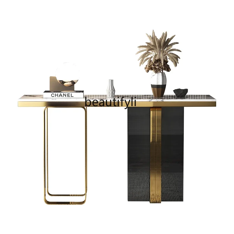 Light luxury luxury stone entrance living room against the wall household marble square small entrance table bar table
Light luxury luxury stone entrance living room against the wall household marble square small entrance table bar table