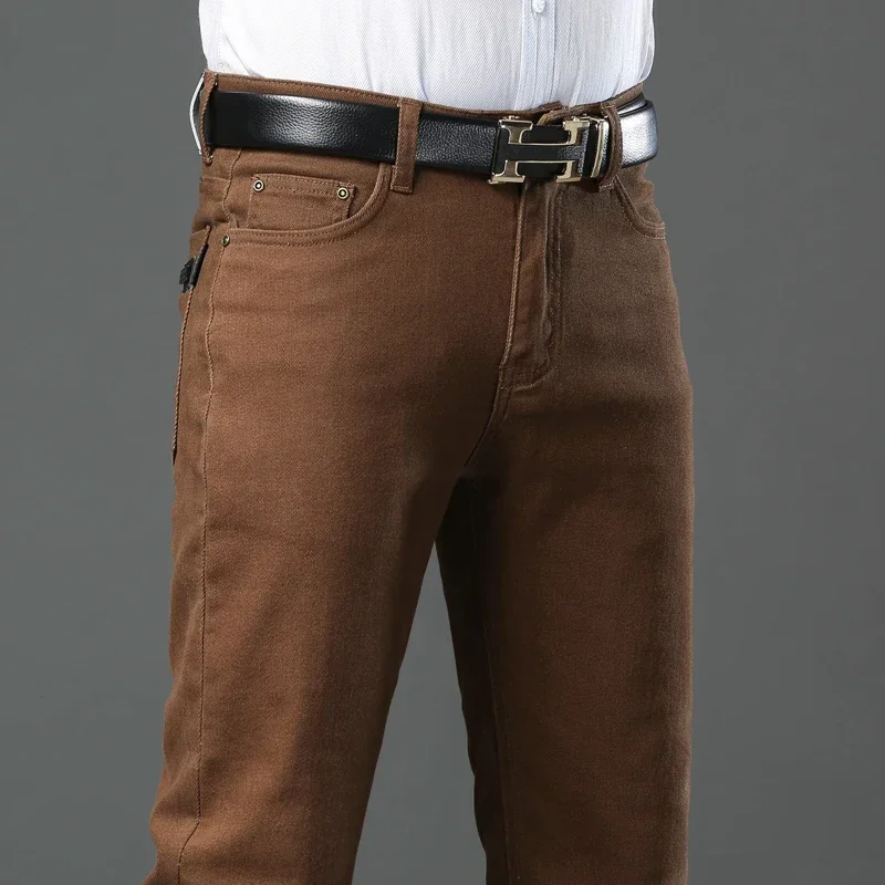 3 Colors Autumn New Men's Clothing Slim Jeans Fashion Brown Business Casual Stretch Denim Pants Male Brand Trousers
3 Colors Autumn New Men's Clothing Slim Jeans Fashion Brown Business Casual Stretch Denim Pants Male Brand Trousers