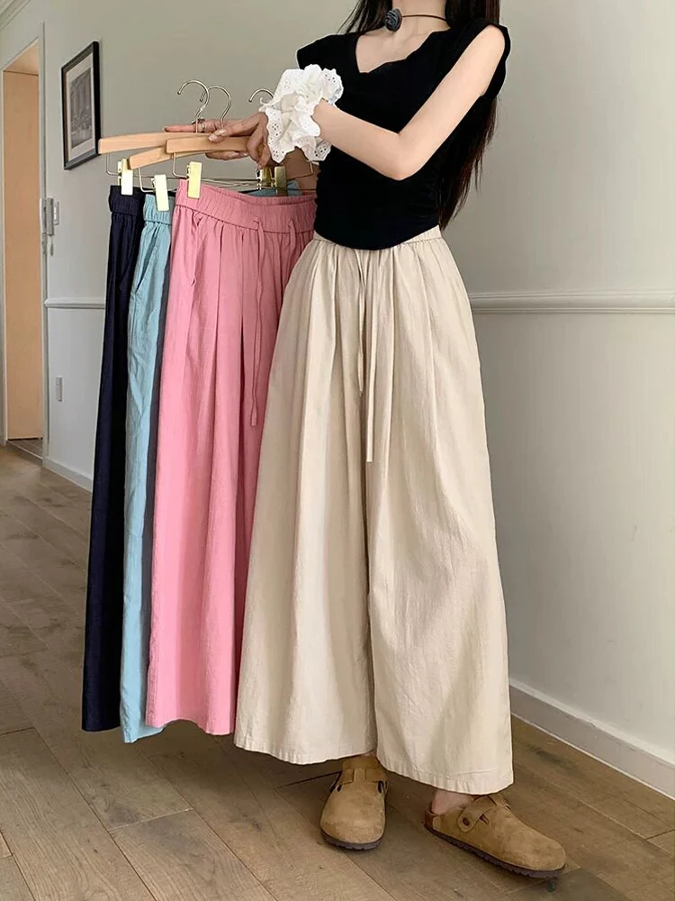 High Waist Drawstring Elastic Waist Casual Pants Women's Summer 2026 New Loose All-match Pure Color Nine-point Trendy Trousers
High Waist Drawstring Elastic Waist Casual Pants Women's Summer 2026 New Loose All-match Pure Color Nine-point Trendy Trousers