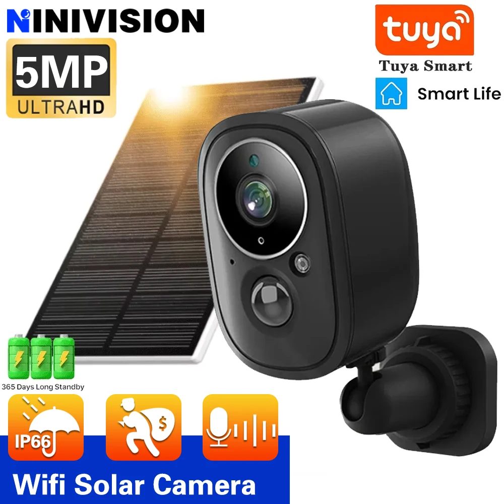 5MP Tuya Smart Life APP Rechargeable Battery Wireless WiFi Outdoor Solar Infrared Night Vision Security Surveillance CCTV Camera
5MP Tuya Smart Life APP Rechargeable Battery Wireless WiFi Outdoor Solar Infrared Night Vision Security Surveillance CCTV Camera