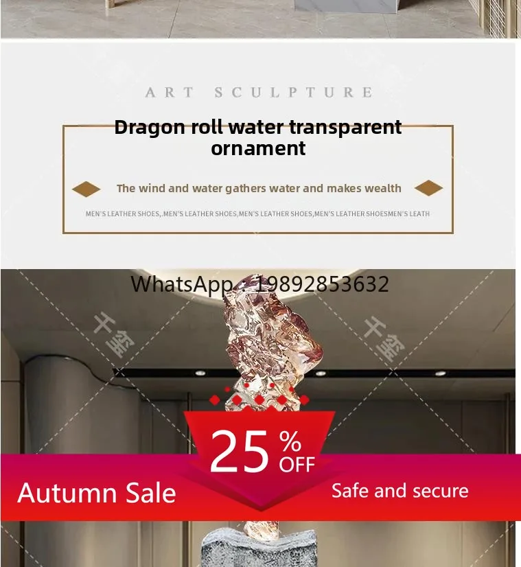 high-grade luxury transparent resin soft device jewelry sculpture living room TV cabinet large floor abstract roll ornament
high-grade luxury transparent resin soft device jewelry sculpture living room TV cabinet large floor abstract roll ornament