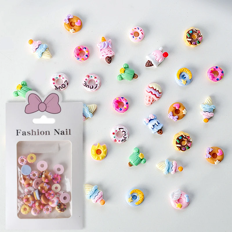 30PCS Mixed Design Doughnut 3D Nail Art Charms Reisn Donuts Ice Cream Accessories For Manicure Nails Decoration Supplies Tool
30PCS Mixed Design Doughnut 3D Nail Art Charms Reisn Donuts Ice Cream Accessories For Manicure Nails Decoration Supplies Tool