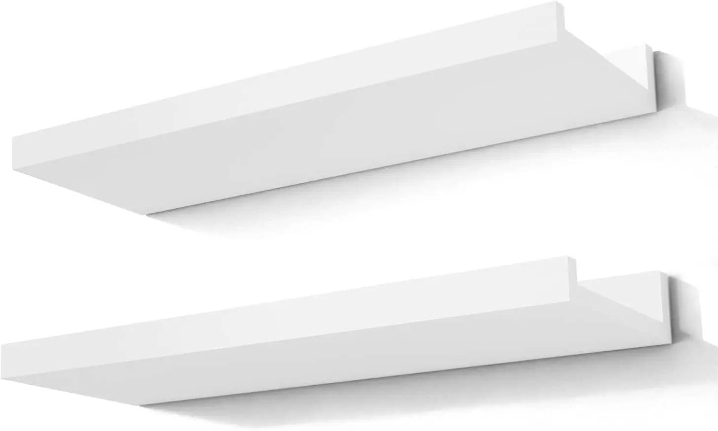 White Floating Shelves Set of 2, 14 Inch Wall Mounted Storage Shelf for Bedroom Living Room Bathroom Kitchen Nursery Display, Easy Install
White Floating Shelves Set of 2, 14 Inch Wall Mounted Storage Shelf for Bedroom Living Room Bathroom Kitchen Nursery Display, Easy Install