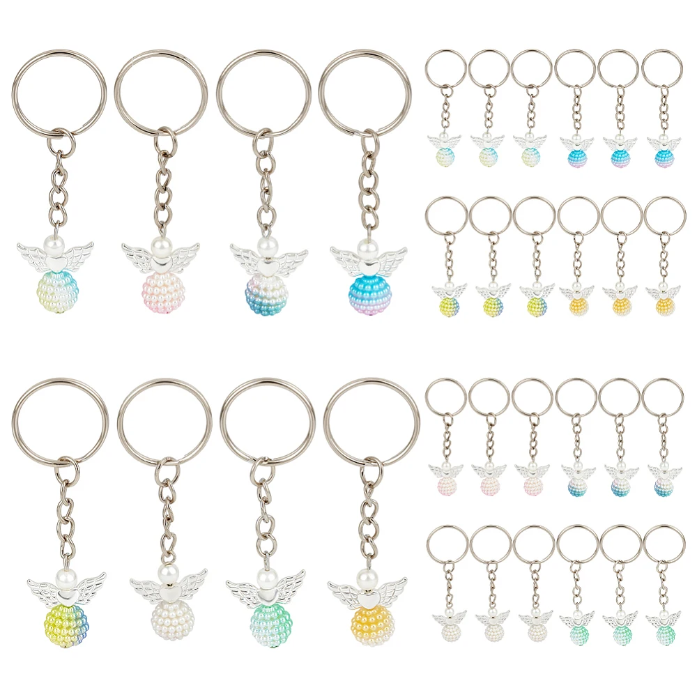 32Pcs 8 Colors Alloy Imitation Pearl Acrylic Keychain with Iron Rings Angel Mixed Color 78mm 4pcs/color
32Pcs 8 Colors Alloy Imitation Pearl Acrylic Keychain with Iron Rings Angel Mixed Color 78mm 4pcs/color