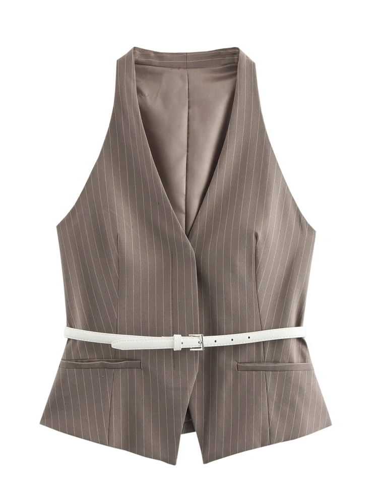 OUROPEAN ZTATION 2025 Spring New Female Retro Sleeveless Vest Waistcoat Fashion Autumn Woman's V-Collar Gilet Ruffles belt Top
OUROPEAN ZTATION 2025 Spring New Female Retro Sleeveless Vest Waistcoat Fashion Autumn Woman's V-Collar Gilet Ruffles belt Top