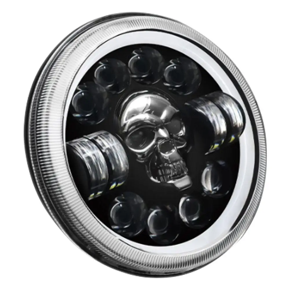 7 Inch 60W LED Motorcycle Headlight Skull with Angel Eyes Waterproof Offroad ATV Quad Bike Light Modification Car Lamp
7 Inch 60W LED Motorcycle Headlight Skull with Angel Eyes Waterproof Offroad ATV Quad Bike Light Modification Car Lamp