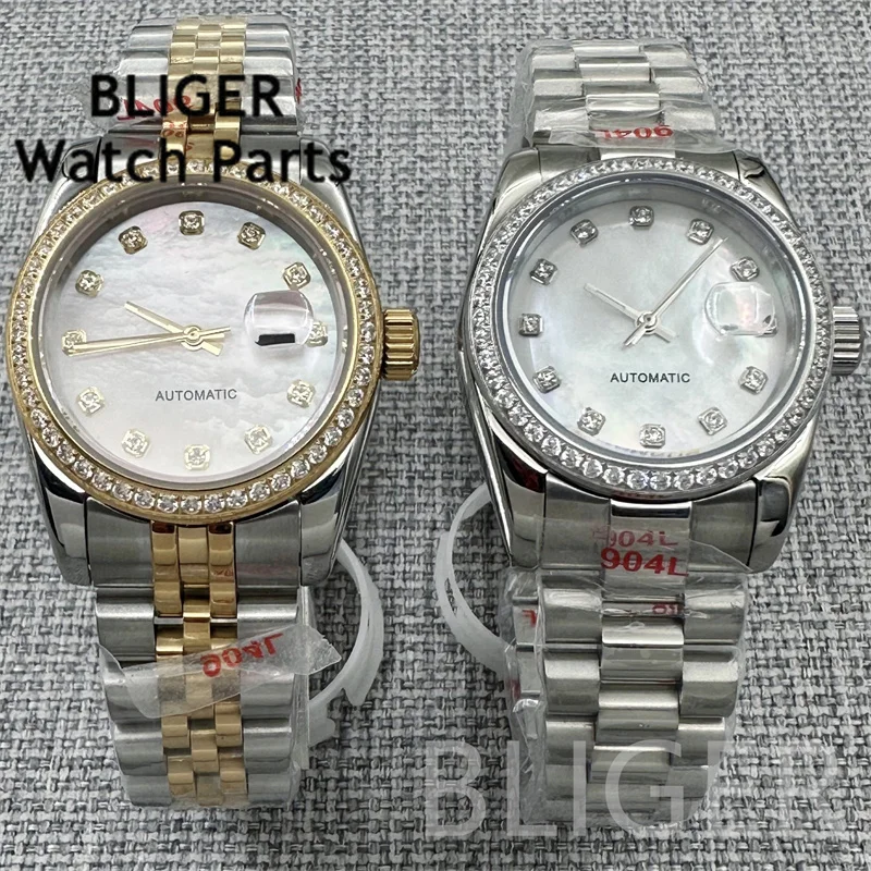 BLIGER Women's Mechanical Watch 31mm Diamond Watch Case Index Pink Shell Dial Sapphire Glass NH05 Movement 100m Waterproof
BLIGER Women's Mechanical Watch 31mm Diamond Watch Case Index Pink Shell Dial Sapphire Glass NH05 Movement 100m Waterproof