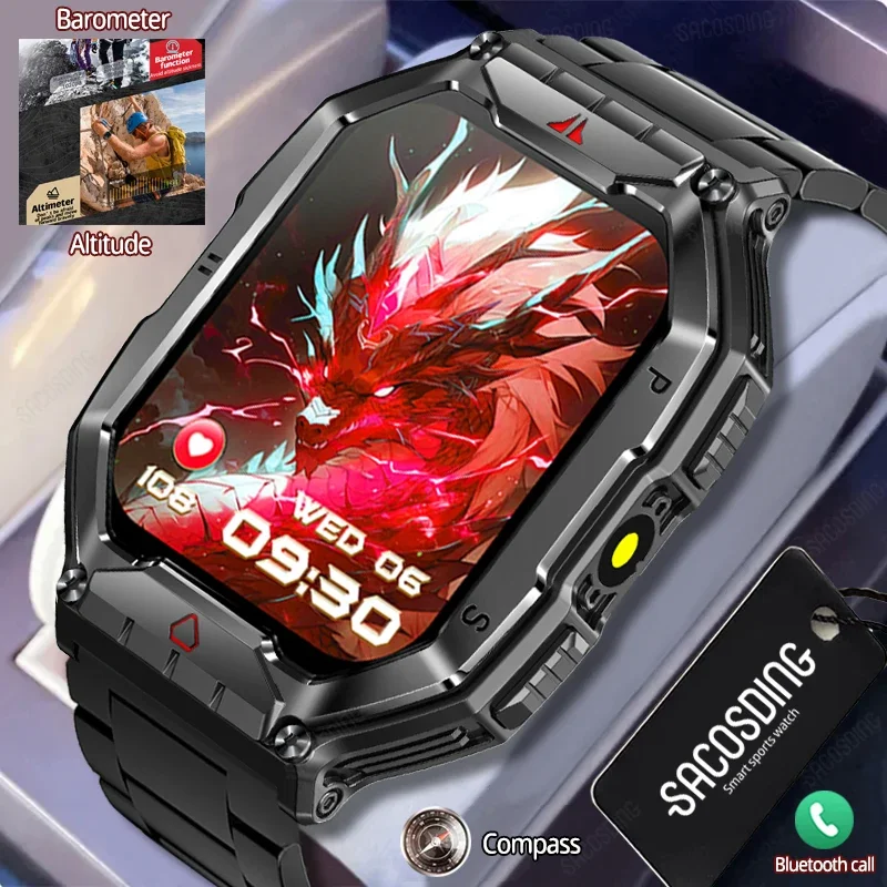 650mAh Sport Smart Watch Compass Flashlight Outdoors 1ATM Waterproof Watch Smart Bluetooth Call Voice Assistant Smartwatch 2024
650mAh Sport Smart Watch Compass Flashlight Outdoors 1ATM Waterproof Watch Smart Bluetooth Call Voice Assistant Smartwatch 2024
