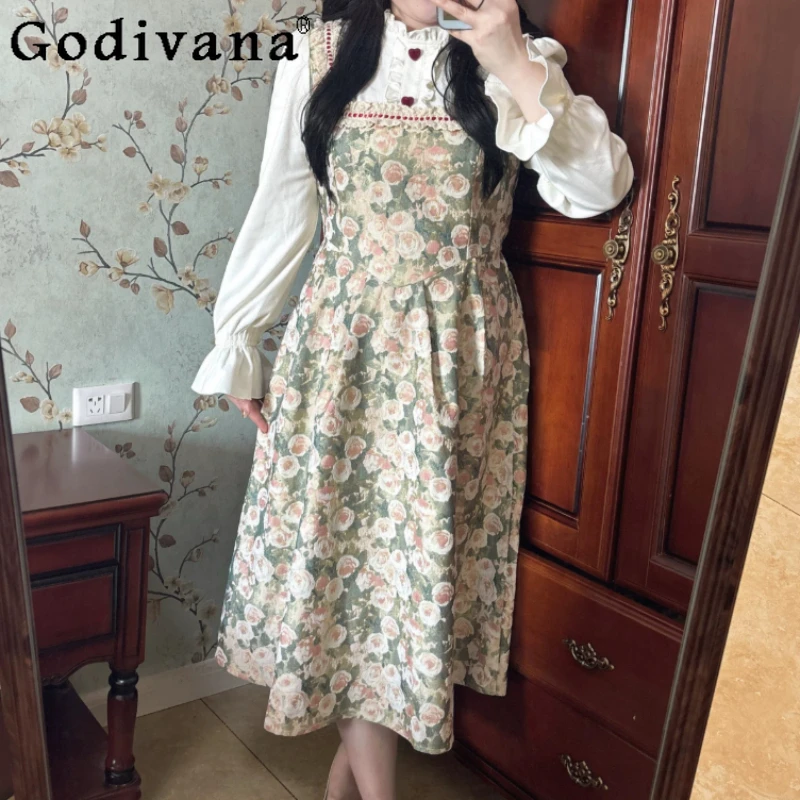 Spring New Rose Large Size Gentle Girl Romantic Court Dress Fashion High Waist A-line Ruffles Stand Collar Long Sleeve Dresses
Spring New Rose Large Size Gentle Girl Romantic Court Dress Fashion High Waist A-line Ruffles Stand Collar Long Sleeve Dresses