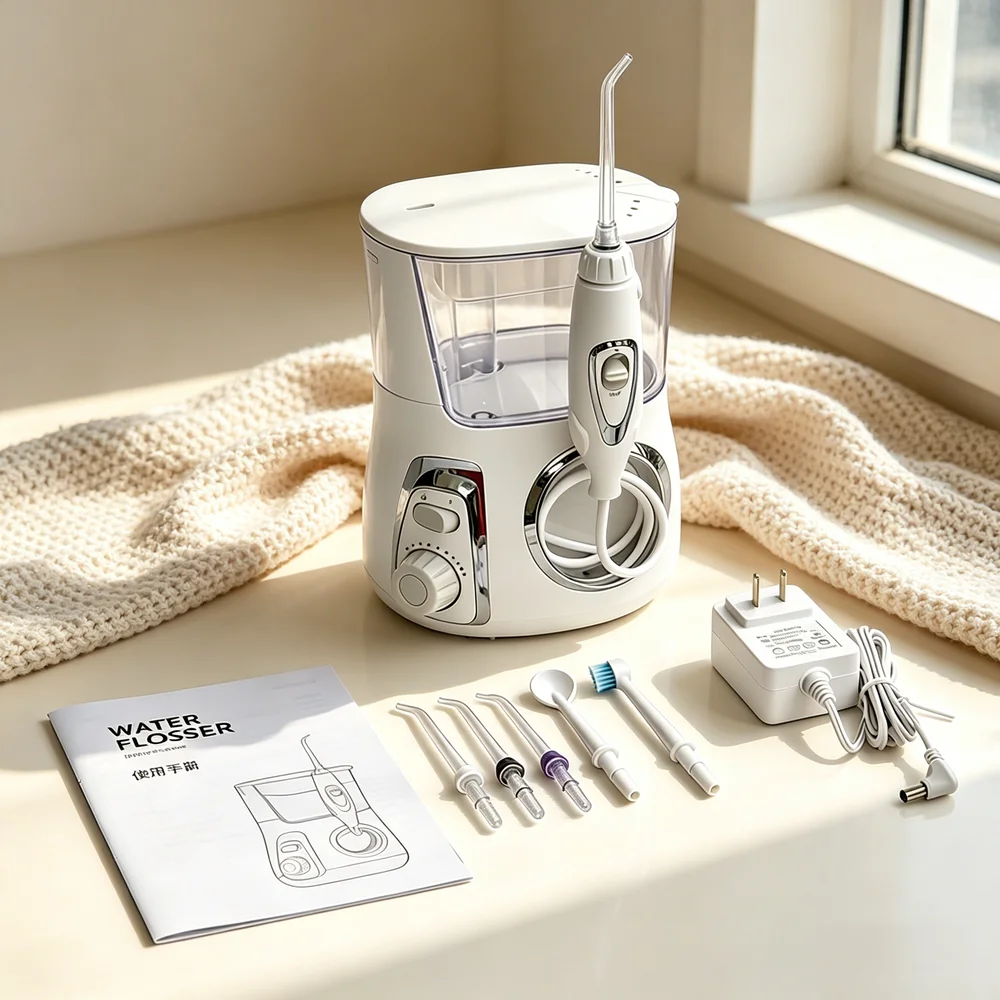 Premium Professional Desktop Water Flosser Oral Irrigator 5 Jet Tips 10 Modes 800ML Tank Oral Care Against Bad Breath
Premium Professional Desktop Water Flosser Oral Irrigator 5 Jet Tips 10 Modes 800ML Tank Oral Care Against Bad Breath