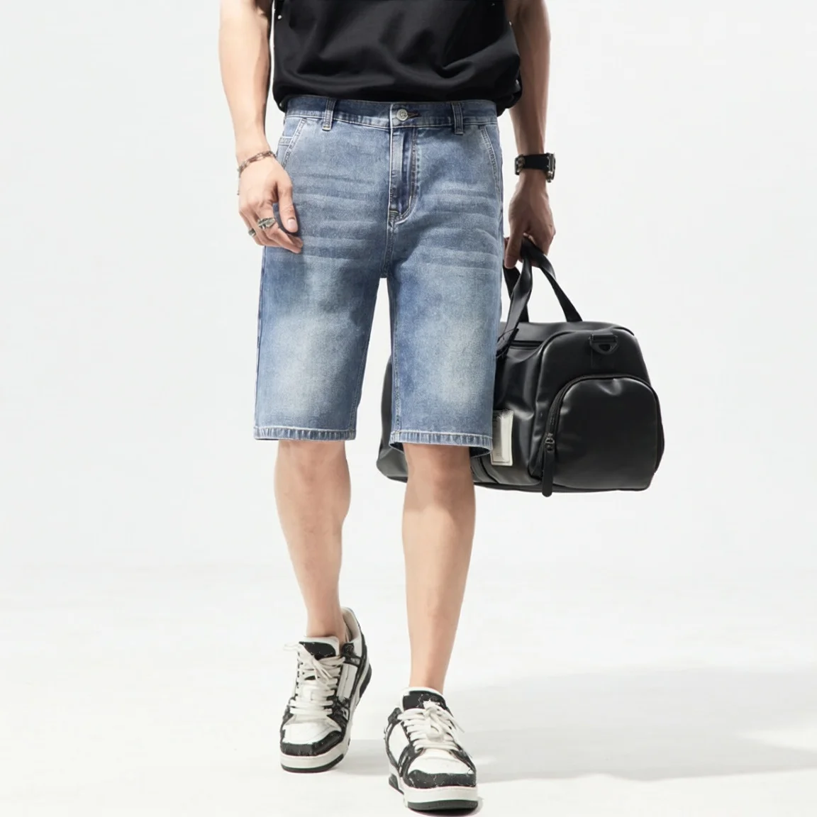 Summer thin jeans shorts men's straight cut five inch pants vintage washed style versatile trendy casual mid length pants
Summer thin jeans shorts men's straight cut five inch pants vintage washed style versatile trendy casual mid length pants
