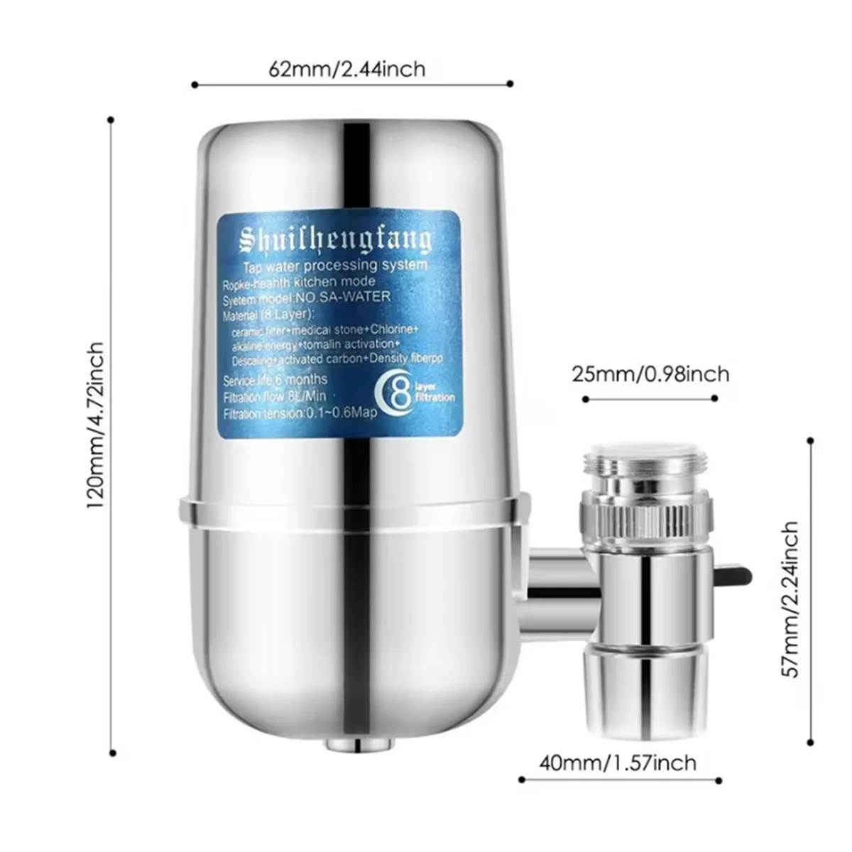 A002 Water Filter Faucet Mount Water Filtration System Household Kitchen Water Purifier Tap Water Filter, Reduce Chlorine
A002 Water Filter Faucet Mount Water Filtration System Household Kitchen Water Purifier Tap Water Filter, Reduce Chlorine