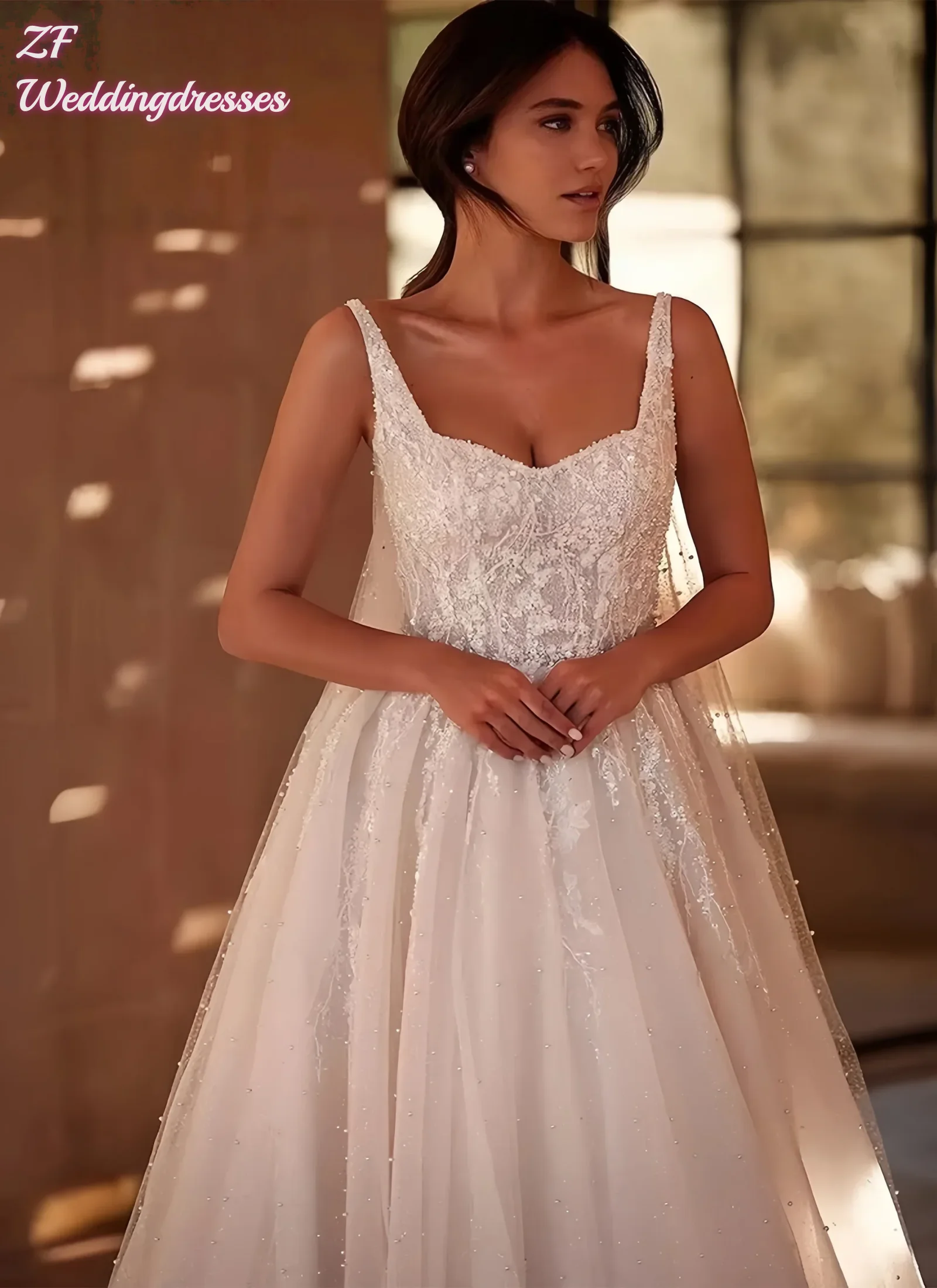 Customized Straps Sweetheart Neck Beads Lace 2 Pieces Pearls A-Line Bridal Wedding Dress With Detachable Train Vestidos De Novia
Customized Straps Sweetheart Neck Beads Lace 2 Pieces Pearls A-Line Bridal Wedding Dress With Detachable Train Vestidos De Novia