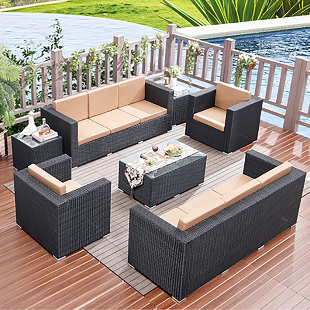 Outdoor Rattan Chair Sofa Sunscreen Waterproof Rattan Chair Combination Furniture
Outdoor Rattan Chair Sofa Sunscreen Waterproof Rattan Chair Combination Furniture