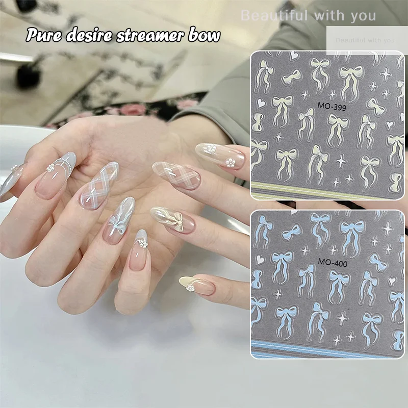Ribbon Bow Shape Nail Sticker Multicolour Stereoscopic Relief Enhancement Adhesive Nail Decal Decoration DIY
Ribbon Bow Shape Nail Sticker Multicolour Stereoscopic Relief Enhancement Adhesive Nail Decal Decoration DIY