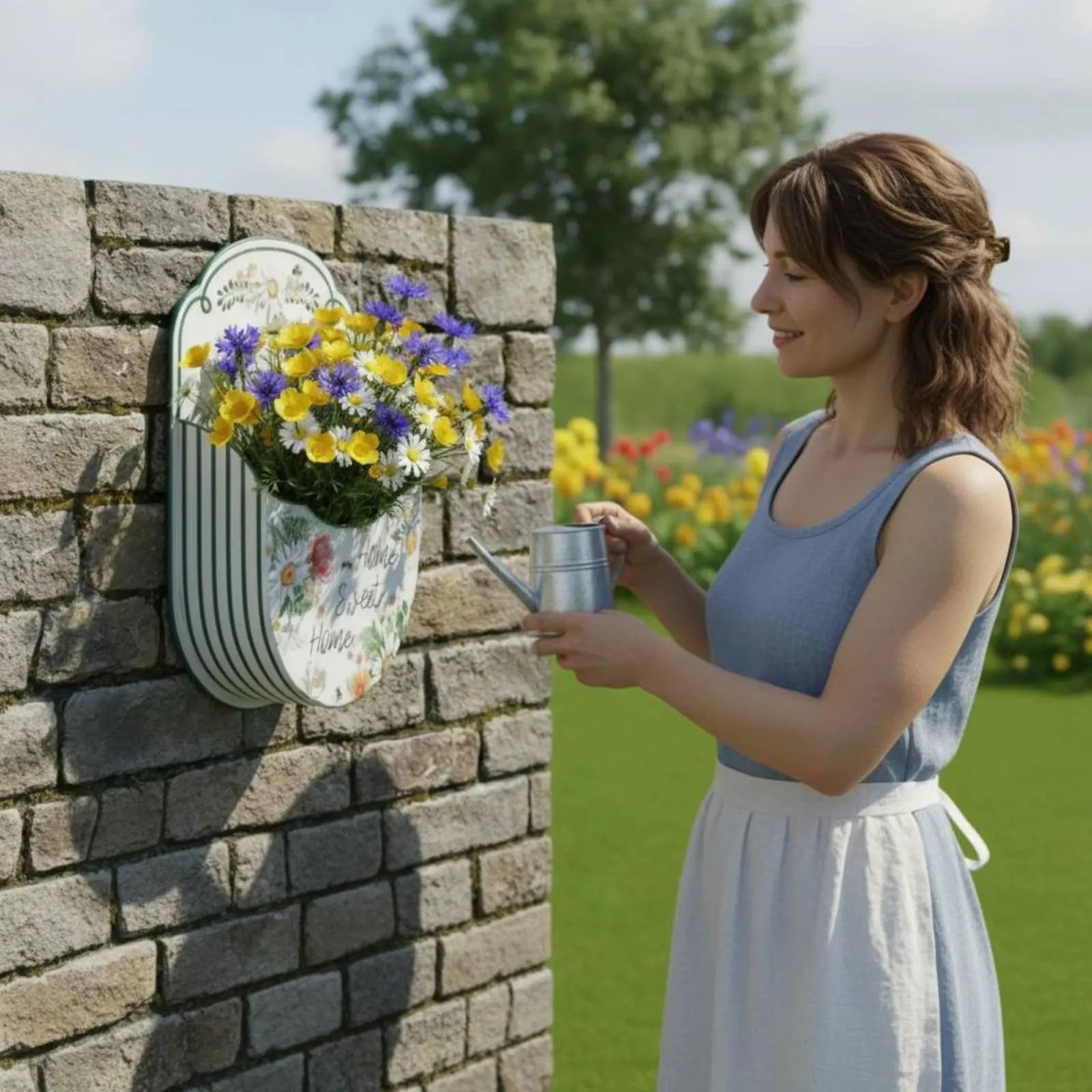 Retro Wall Planter Sturdy Construction Wall Mounted Flower Basket Decorative Hanging Basket Large Wide Mouth for Patio
Retro Wall Planter Sturdy Construction Wall Mounted Flower Basket Decorative Hanging Basket Large Wide Mouth for Patio
