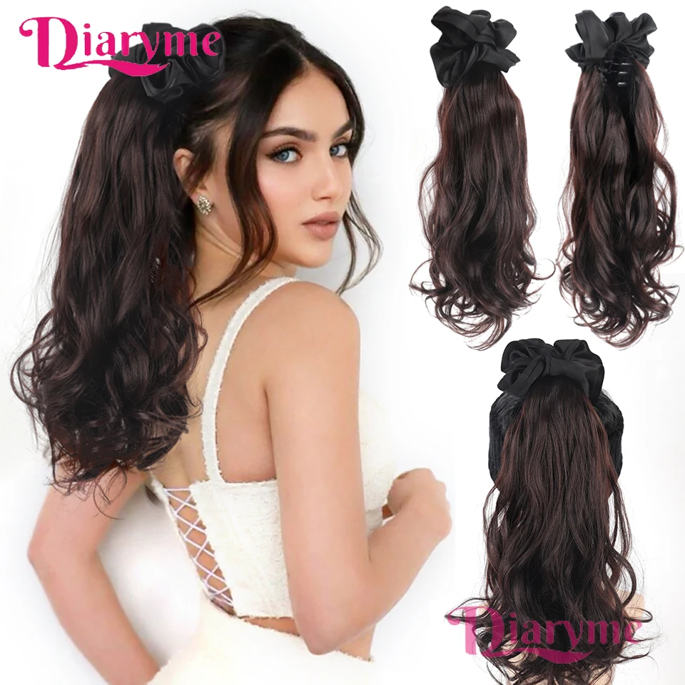 DM 16 Inch Women's Claw Clip Ponytail Hair Extensions with Black Hair Band Ponytail Hair Extensions Wavy Synthetic Clip Ponytail
DM 16 Inch Women's Claw Clip Ponytail Hair Extensions with Black Hair Band Ponytail Hair Extensions Wavy Synthetic Clip Ponytail