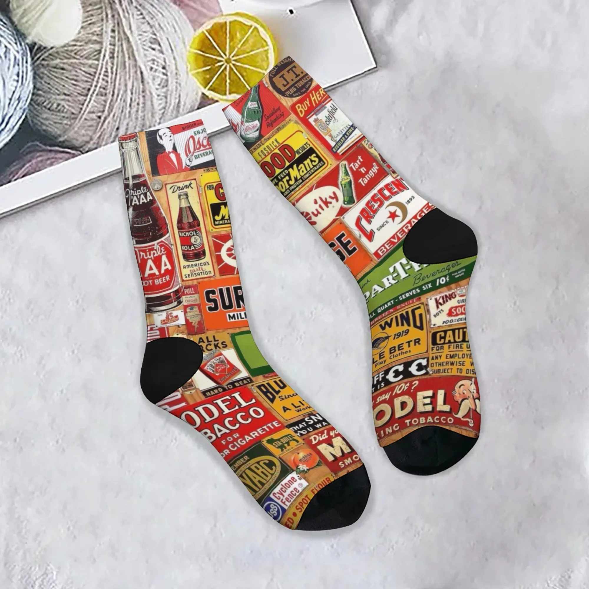 Ностальгические рекламные мужские носки с принтом в стиле ретро, новинка, забавные уличные носки в стиле Харадзюку в стиле хип-хоп, мягкие и удобные вечерние подарки 
Ностальгические рекламные мужские носки с принтом в стиле ретро, новинка, забавные уличные носки в стиле Харадзюку в стиле хип-хоп, мягкие и удобные вечерние подарки