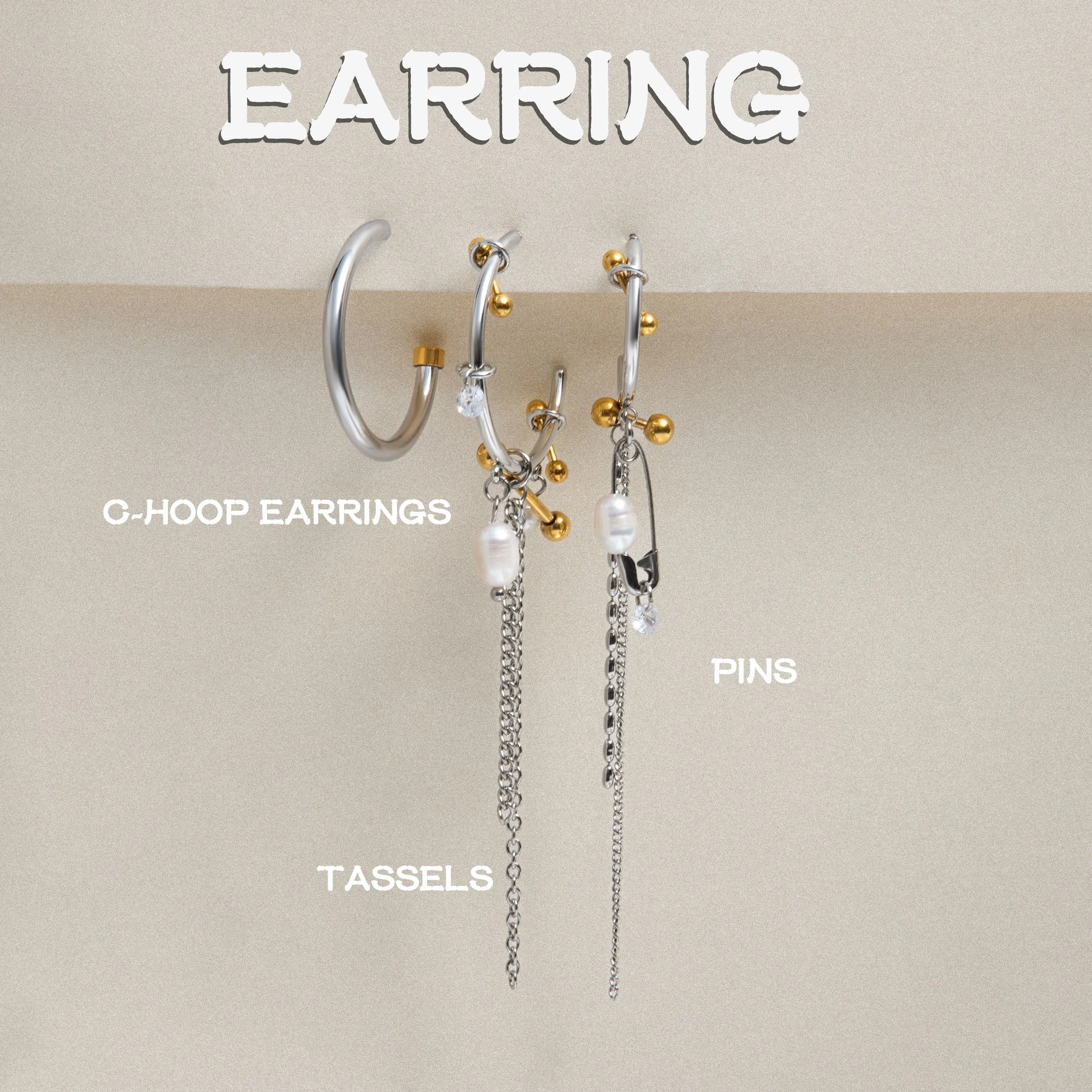 AIKOER Minimalist 18K Gold Color Plated Stainless Steel Freshwater Pearl Chain Tassel Earrings C-shaped Earrings Women's Jewelry 
AIKOER Minimalist 18K Gold Color Plated Stainless Steel Freshwater Pearl Chain Tassel Earrings C-shaped Earrings Women's Jewelry